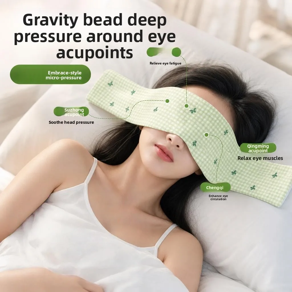

Unisex New Model Mint Leaf Gravity Eye Mask Pressure Sensing Fit Eye Area Light Blocking Breathable Relaxing Fatigue Deep Sle...
