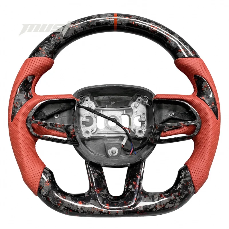 

Forged Carbon Fiber Steering Wheel Challenger Durango SRT Scat Pack 392 Sport Red