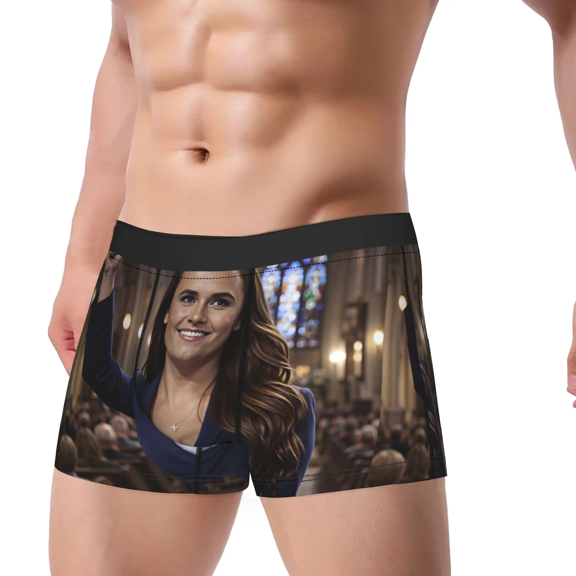 Charlie Kirk Church Power Pose Meme Boxer Brief  Underwear High Quality Man Breathable Trunk Printing Plus Size Underpants