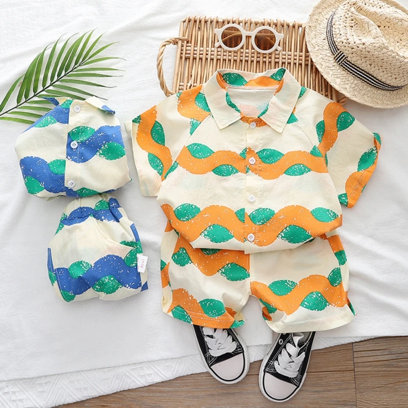 

Summer Fashion Baby Boy Clothes Sets T-Shirt Pants Children Short-Sleeved Shirt Beachwear Toddler Casual Shorts Suits Kid Outfit