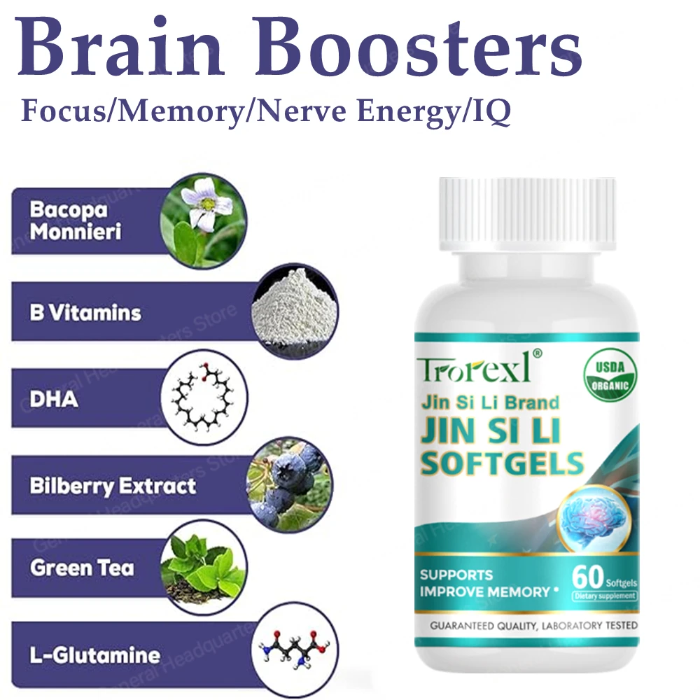 

Trorexl Nootropic Brain Boosters Ginkgo Biloba, Dmae, Vitamins B12, B6 Enhance Focus, Improve Memory, Boost Nerve Energy & Iq