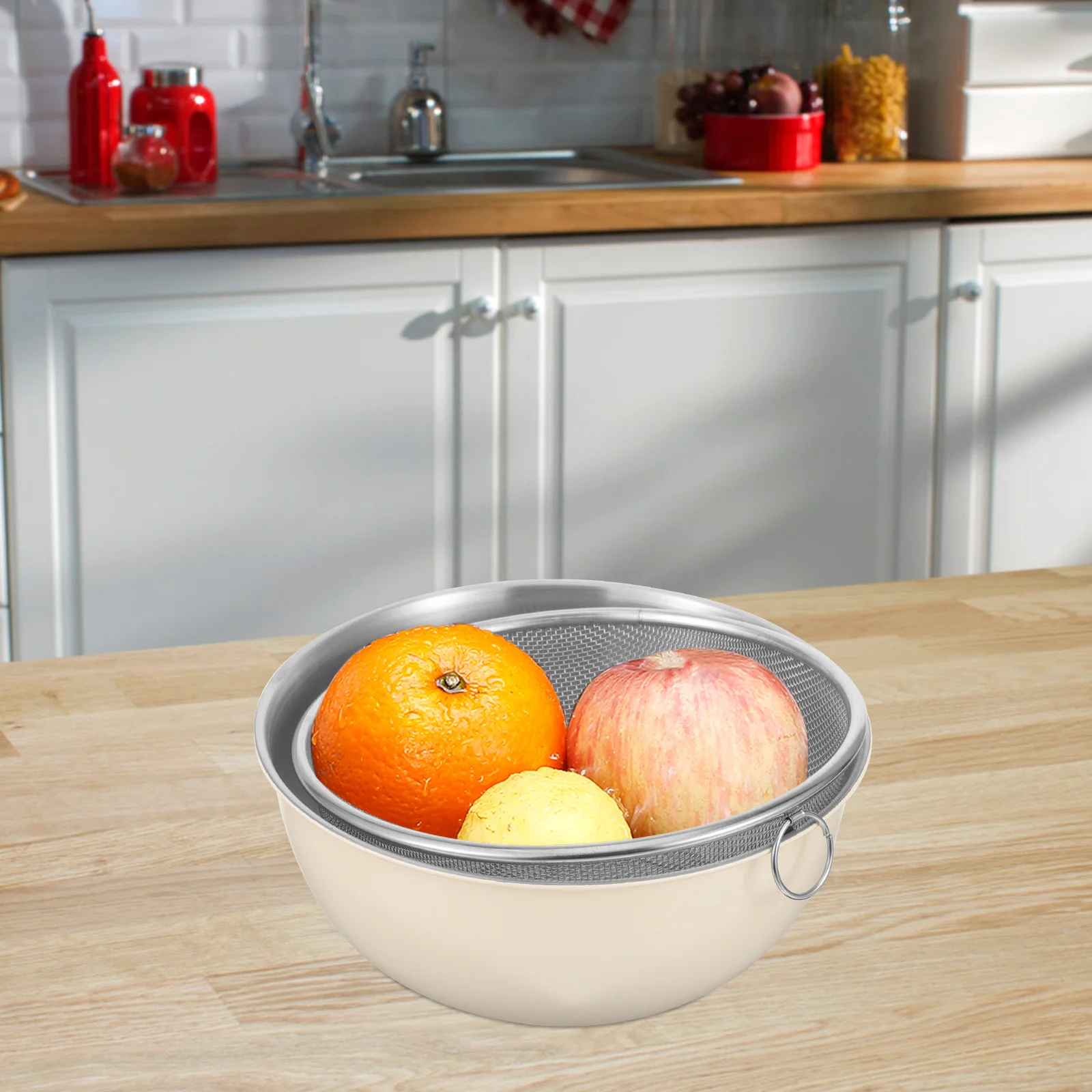 Zestaw Koszyków Sitkowych Ze Stali Nierdzewnej z Drobną Siatką do Mycia Warzyw, Ociekacz Kuchenny, Sitko do Ryżu, Koszyk do Owoce