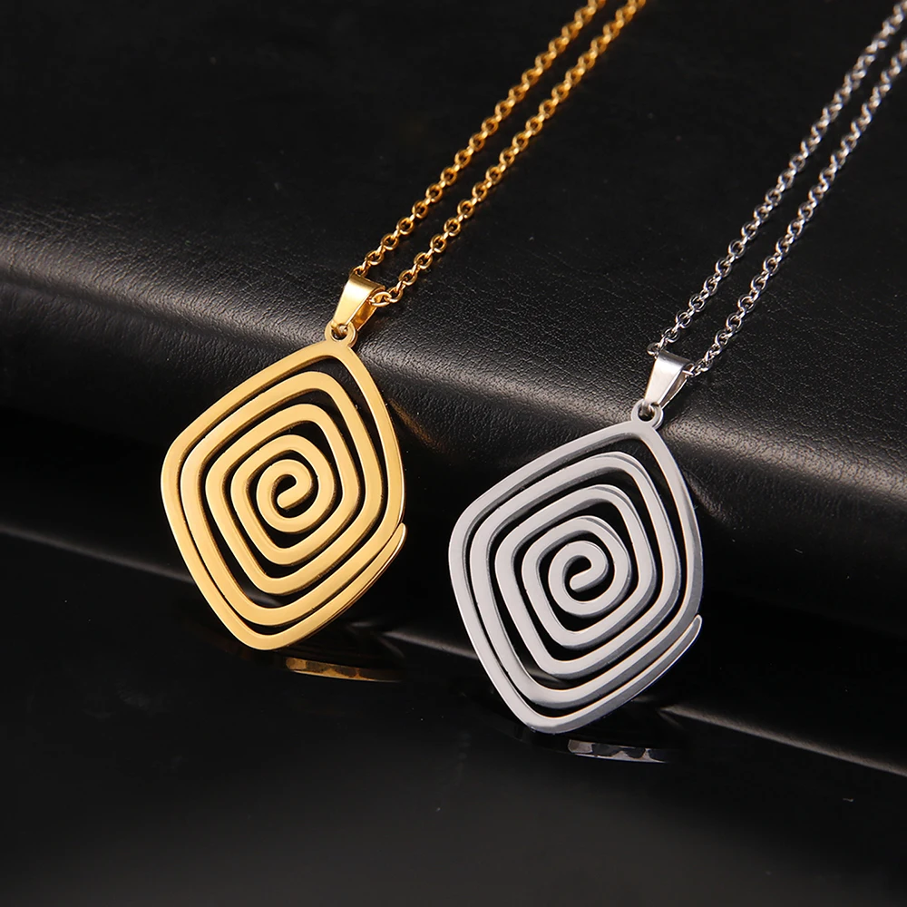 Dawapara Reiki Symbol Cho Ku Rei Necklace Healing Energy Yoga Power Pendant Protection Spiritual Amulet Stainless Steel Jewelry