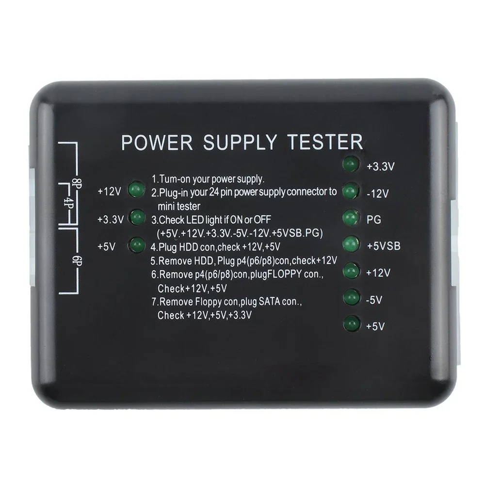 

Computer Power Tester Checker 20/24 Pin PC for PSU ATX SATA HDD Power Meter Measurement