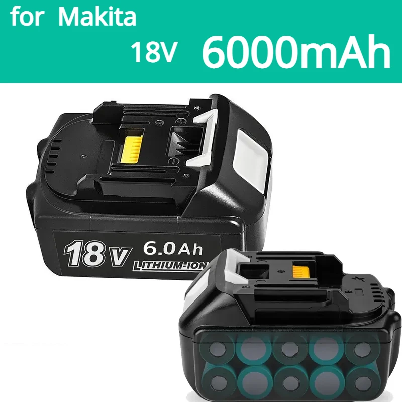 for Makita 18V Battery 6000mAh Rechargeable Power Tools Battery 18V makita with LED Li-ion Replacement LXT BL1860B BL1860 BL1850