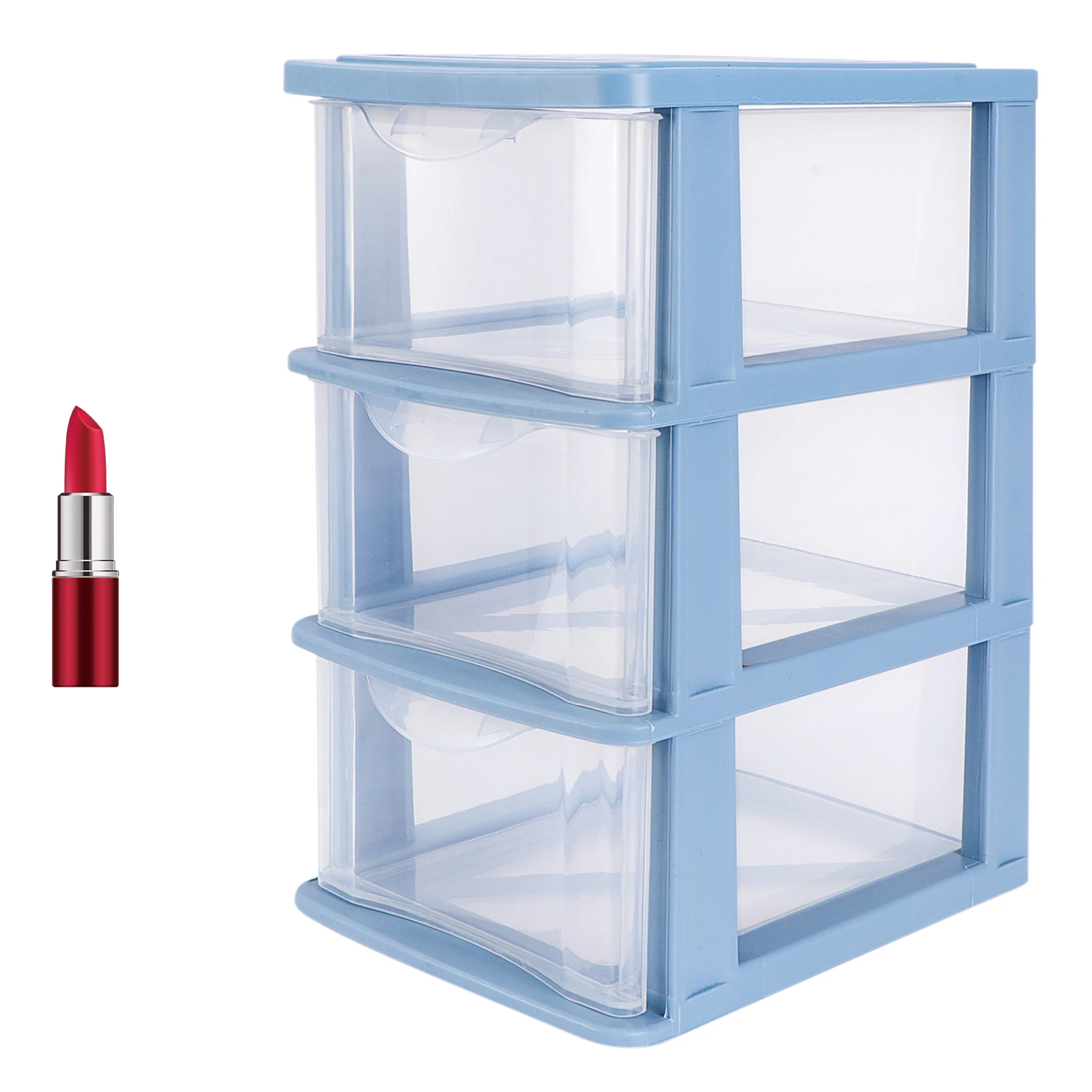 

Sturdy Transparent PP Plastic Storage Box Drawers Desktop Dustproof ganizer Case for Skin Care Products 3pcs