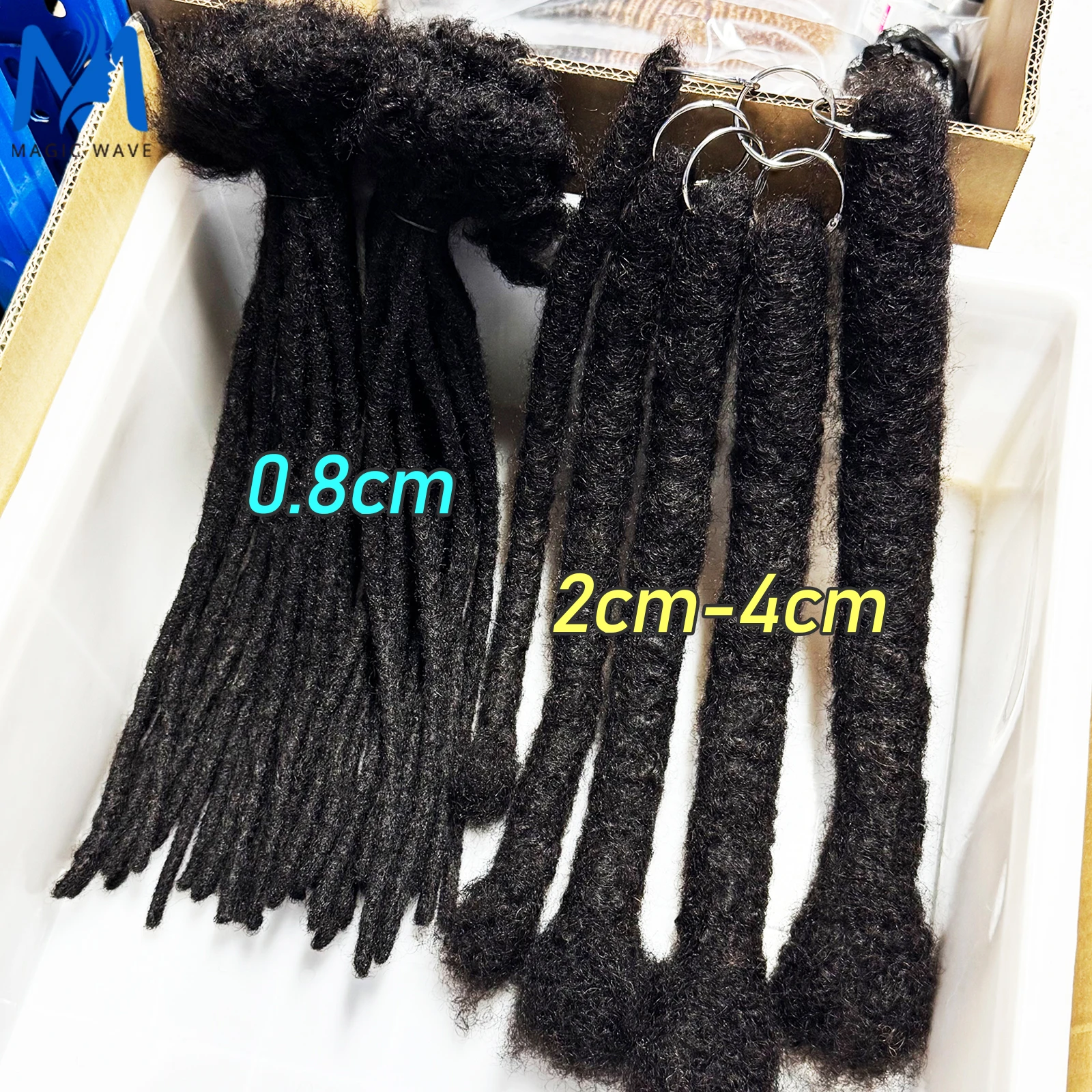 8-20inch 0.8cm-4cm Width Jumbo Locs Human Hair Extension Wicks Hair Dreadlock Extensions Handmade Permanent Dreads for Men/Women