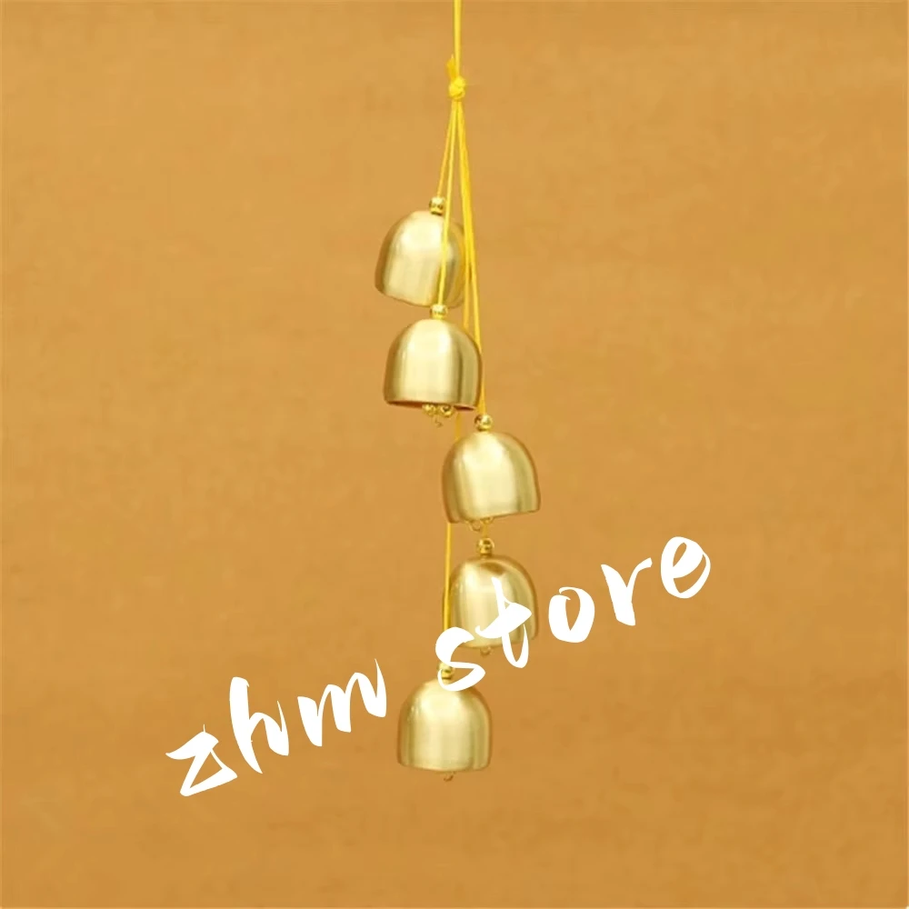 

Chinese Simple Pure Copper Handmade DIY Bring Auspicious /Lucky Hanging Decorate Ring Bells Wind Chimes