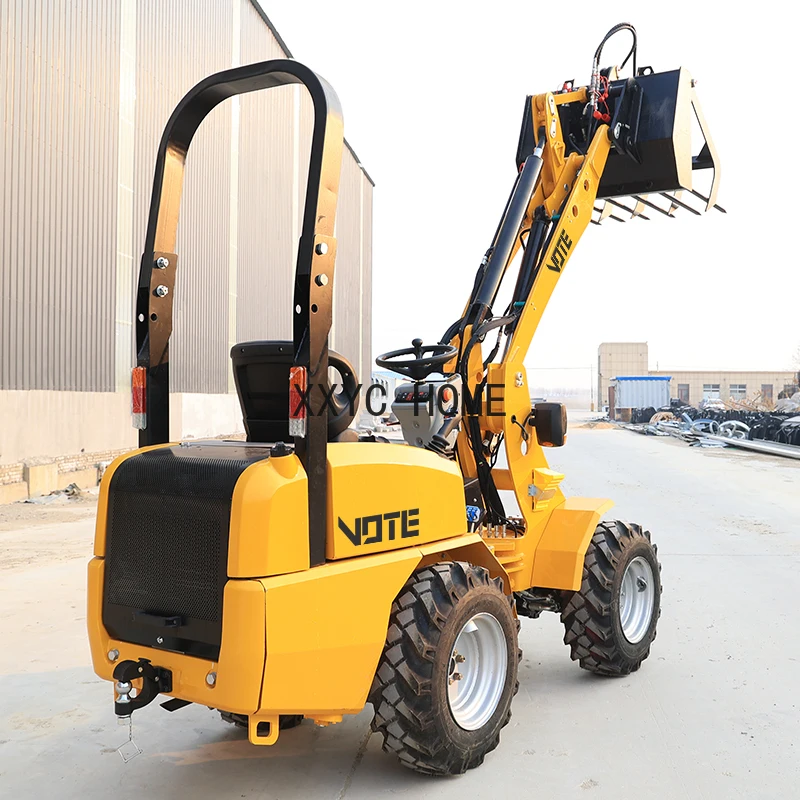 Mini Compact Boom Loader 1 Ton 2  3  5 Front End Wheel Loaders With Ac With Backhoe customized