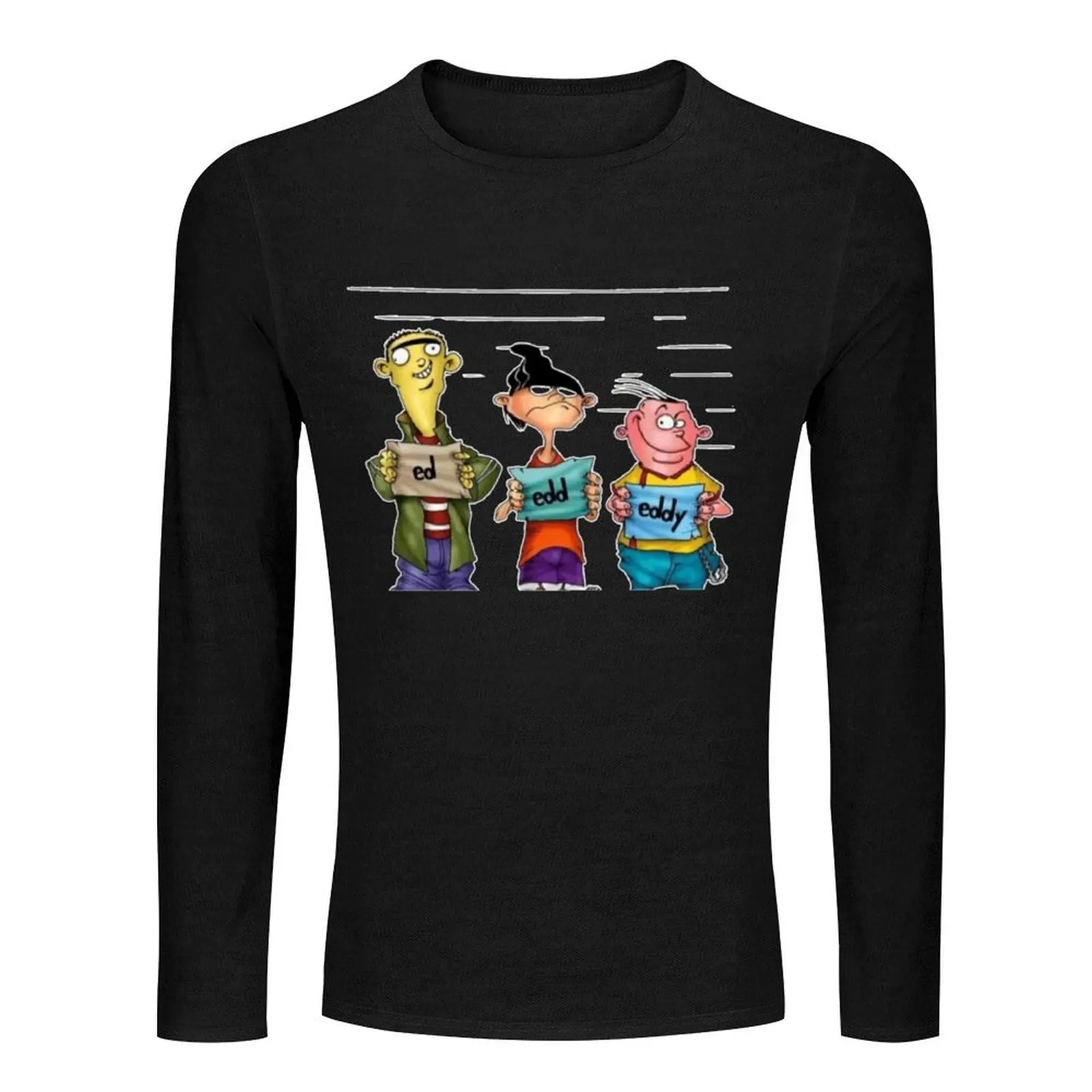 Ed Edd Eddy In Prison Long T-Shirt black t shirts clothes for men