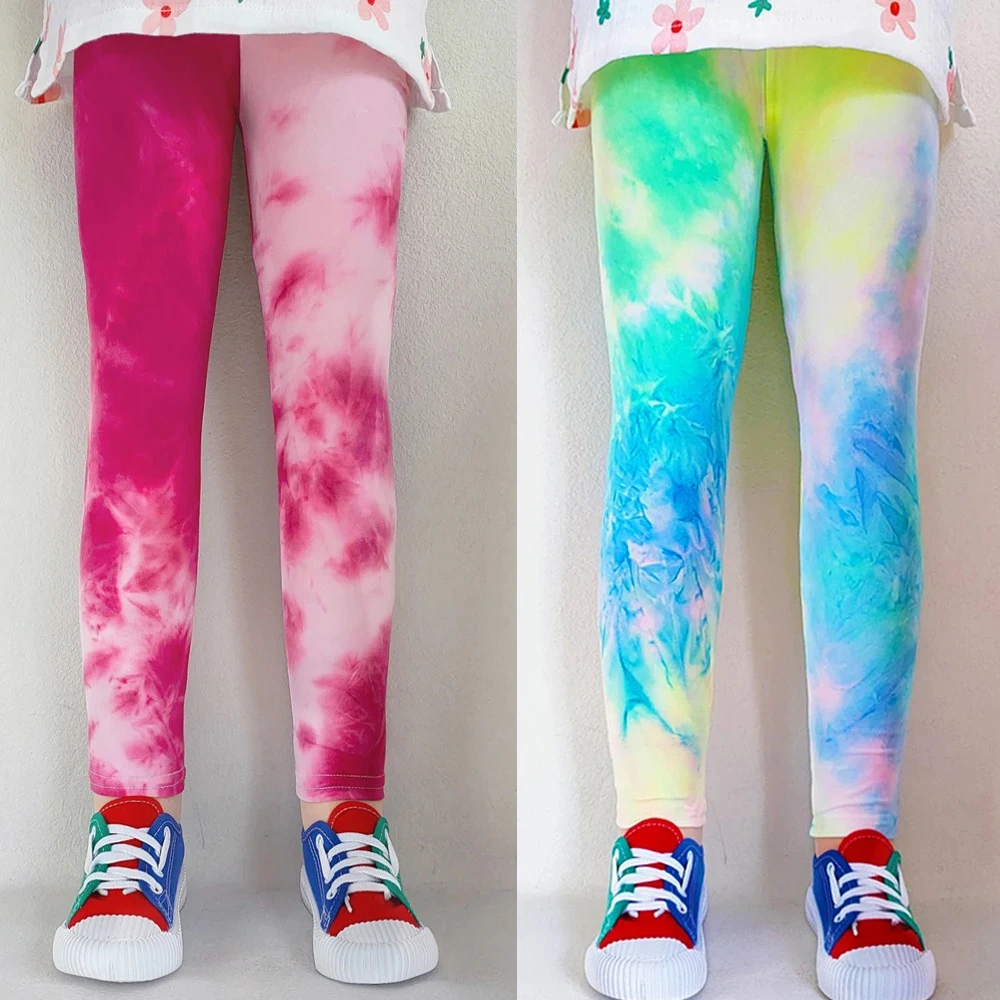 سراويل غير رسمية ملونة غير منتظمة للأطفال ، ليغنغز مرن بقصة ضيقة ، سراويل طفلة رضيعة ، الربيع والصيف