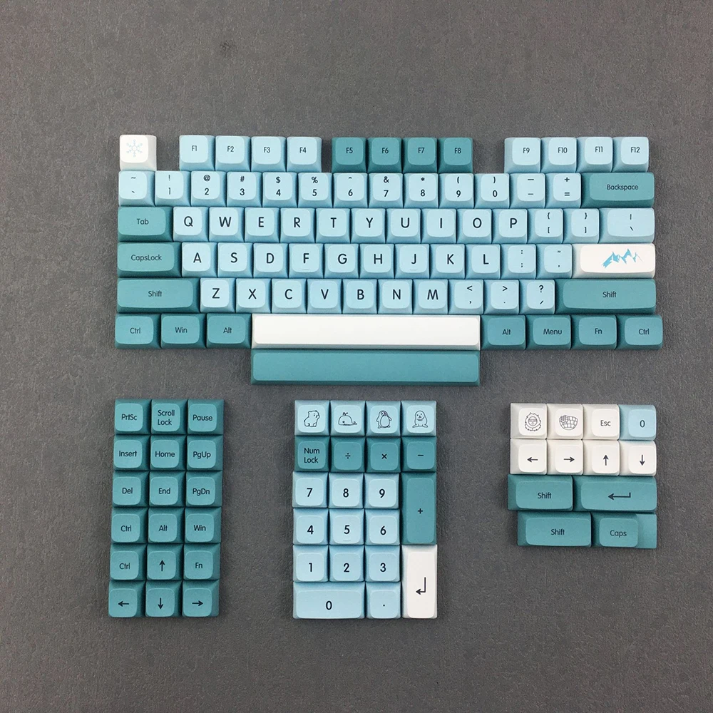 126 Key XDA PBT Keycaps GMK Tema Gunung Es Teclado Gamer Keyboard Mekanis Cap Dye Subbed Anis 61 87 104 108 Set Kunci Mx Switch