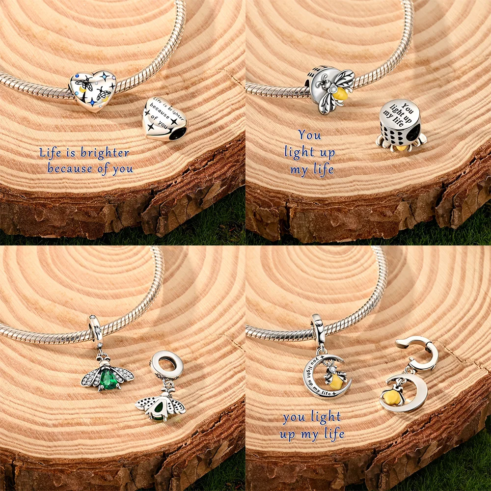 Ocean Animal Charms 925 Silver Compass Mermaid Ship Turtle Bee Beads Pendant Fit Bracelets Bag Keychain DIY Jewelry Making Gift view 2