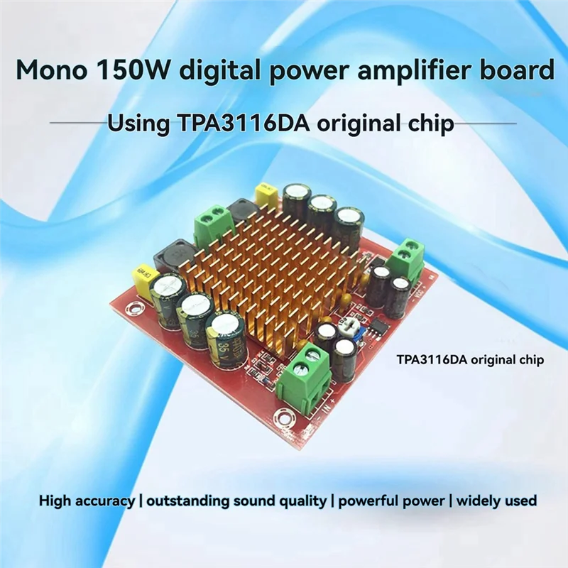 

APPLIA-4 шт. XH-M544 моно 150 Вт плата цифрового усилителя для TPA3116DA модуль усиления звука источник питания напряжение 12-26 В