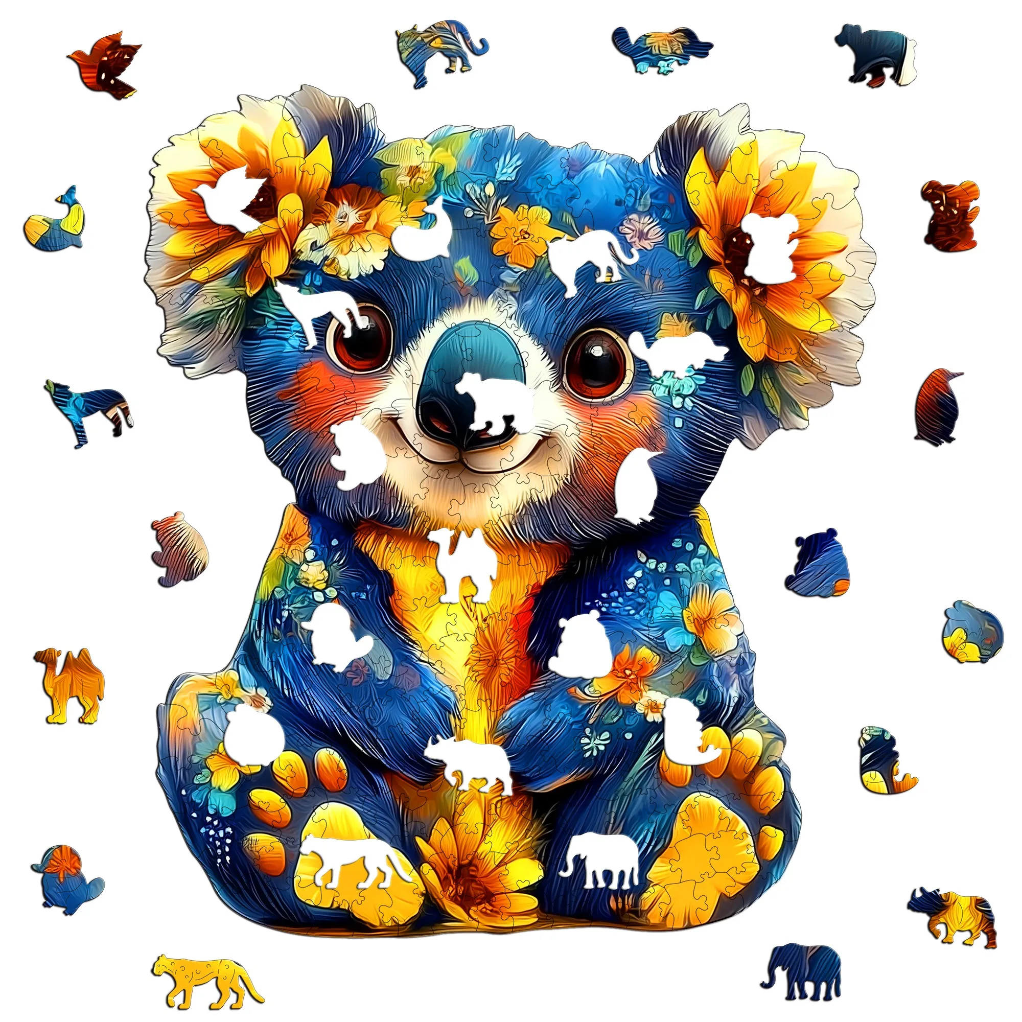Koalas and The Animals Theme Wooden Jigsaw Puzzle Wooden Decor Painting Christmas and Halloween Gift Toy for Teen and Kid