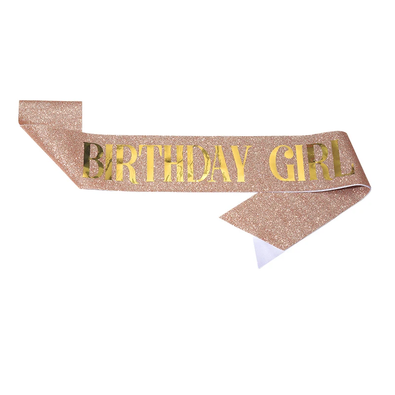 Birthday Girl and Queen Birthday party decoration ribbon Gold Scallion cloth hot gold sash Music Prom Prom Queen Sash