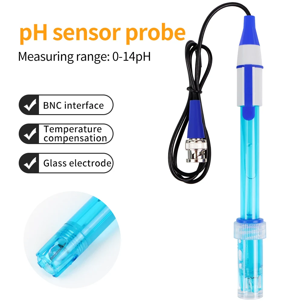 PH Electrode Probe BNC Interface Connector ORP Replacement Sensor IP65 Glass Composite Electrode for Laboratory Aquarium