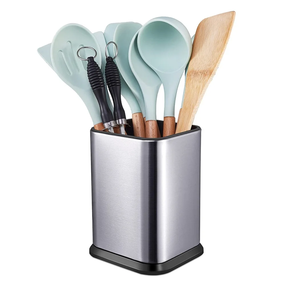 Kitchen Utensil Holder, Utensil Holder for Countertop Cooking Utensil Holder Deep and Stable Organizer for Easy to Clean