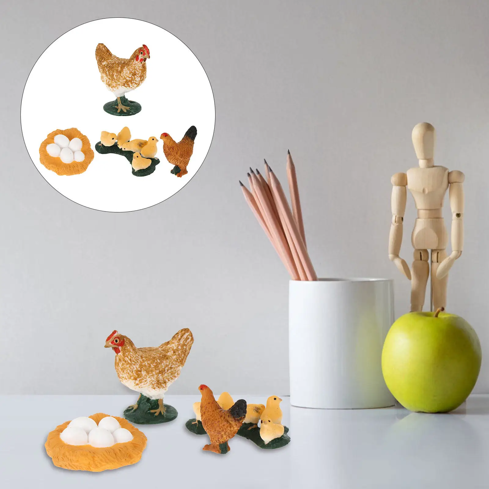 

1Set Hen Growth Cycle Educational Set Safe Plastic Learning Tool for Kids Cognitive Development Home Cycle Ornament