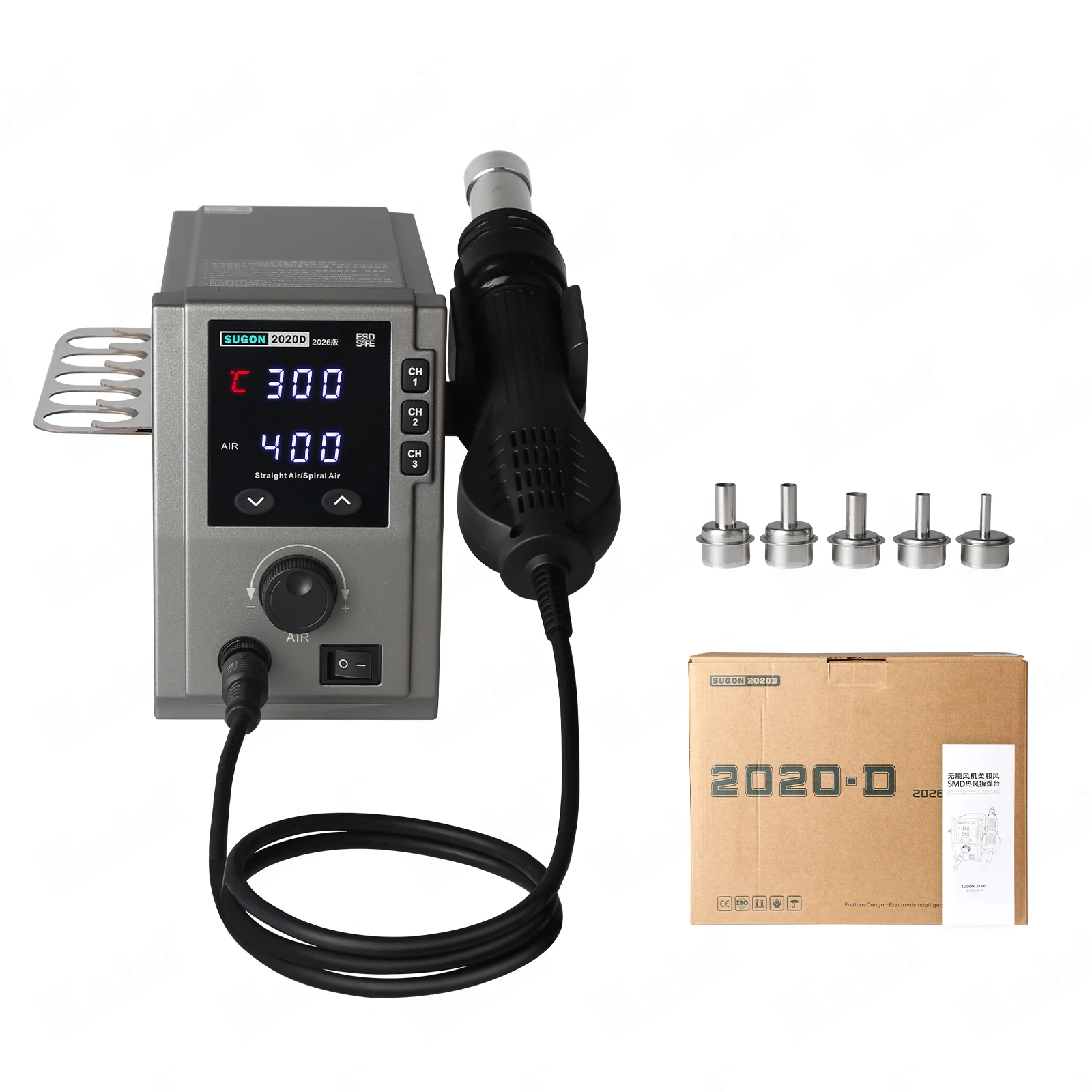 

SUGON 2020D-2026 Hot Air Gun Soldering Station 700W Spiral Air Desoldering Station for SMD PCB BGA Welding Repair Desoldering St