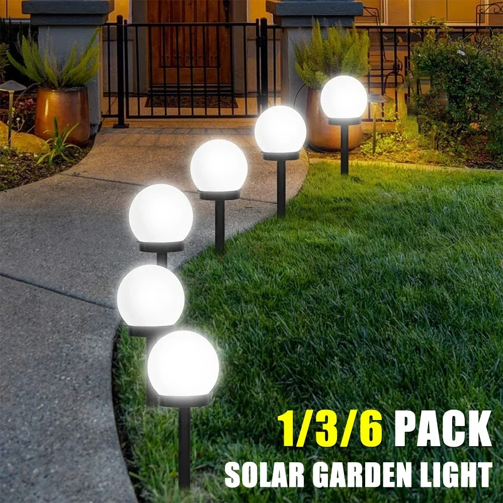 

D2 Outdoor Solar Garden Lamp Round Ball Bulb Light LED Waterproof Landscape Villa Lawn Light Ground Plug Light Garden Decorative