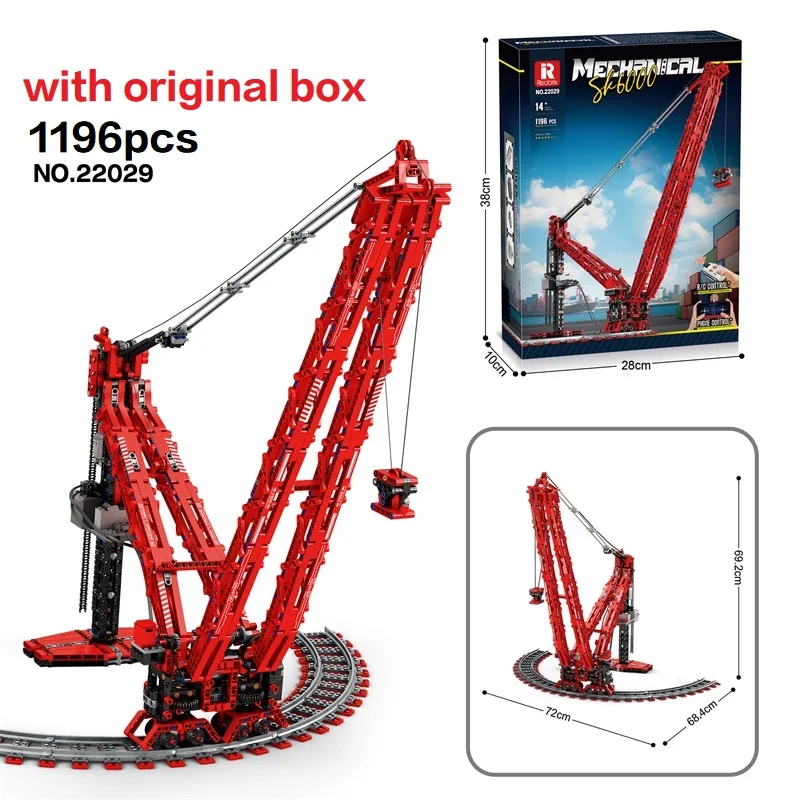 

Original Box Assembling Toys for Boys Gift Set 22029 1196pcs Electrical Mechanical Engineering SK6000 Crane Building Blocks Mode