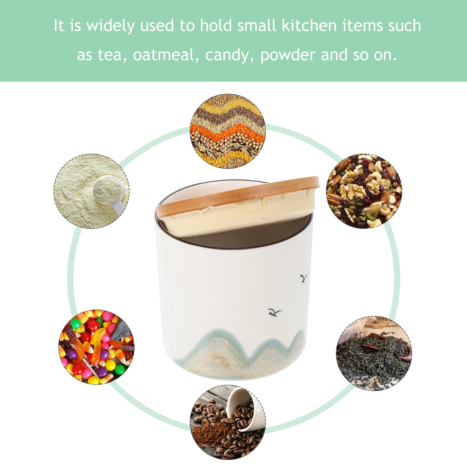 

Tea Airtight Storage Container Sealed Black Pottery Canister Dried Food Jar Cereal Holder Coffee Can Food Container Lidded