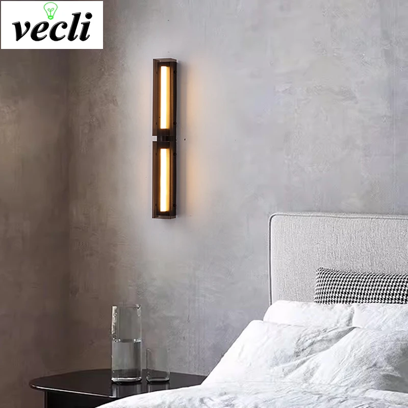 جديد الحد الأدنى الإيطالية الحد الأدنى الرجعية الخطي الحديد مصمم المحيطة ديكور الجدار الشمعدان لغرفة النوم وغرفة المعيشة لهجة أضواء الجدار #4