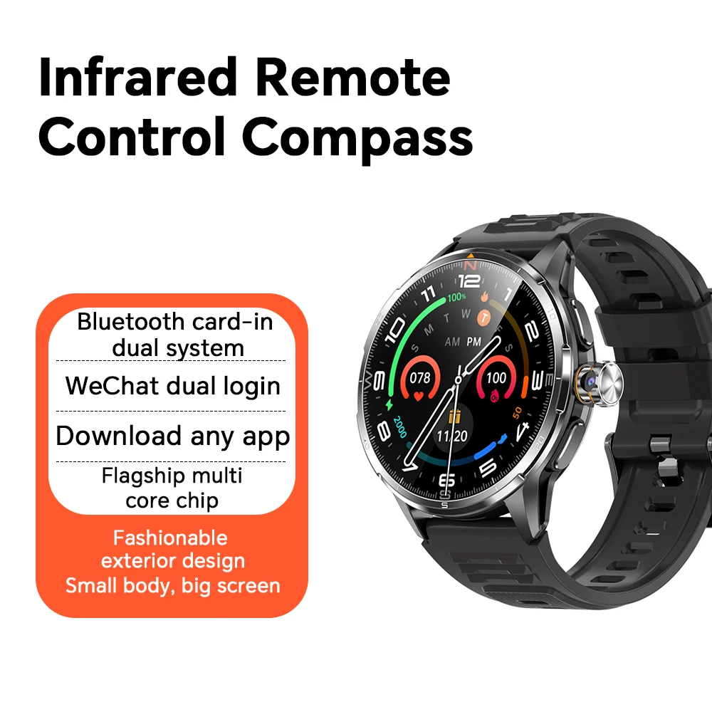 

4G Global Android Smart Watch Fast Charging 3G Rom 32G RAM Infrared Remote Control Ultra Thin Simcard Smartwatch Phone