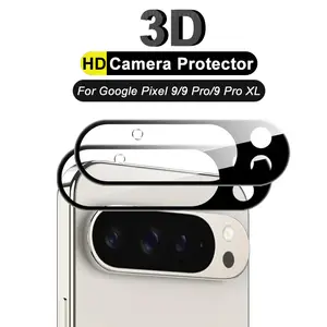 Bilashmart Lens Cover screen Protector glass Google Pixel 9 Pro XL Black Aluminum Rear Camera Lens Protector Google Pixel9 9Pro XL