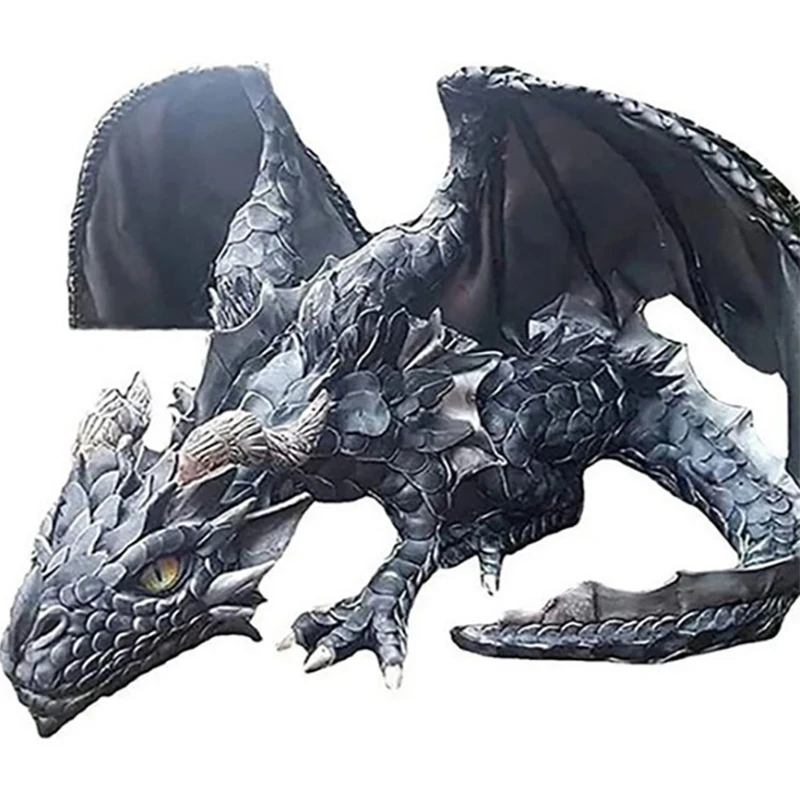 Garden Outdoor Gothic Dragon Squat Dragon Crouching Dragon Resin Sculpture Decoration