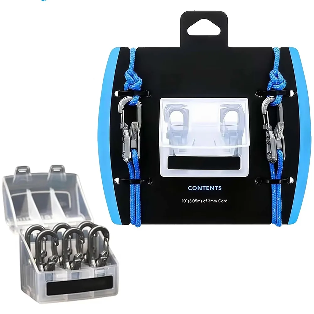 

Durable Lock Buckle Rope with Roller Tensioner 6 Hooks Heavy-duty Paracord Adjusters Quick Adjust Non-Slip Cable Puller Camping
