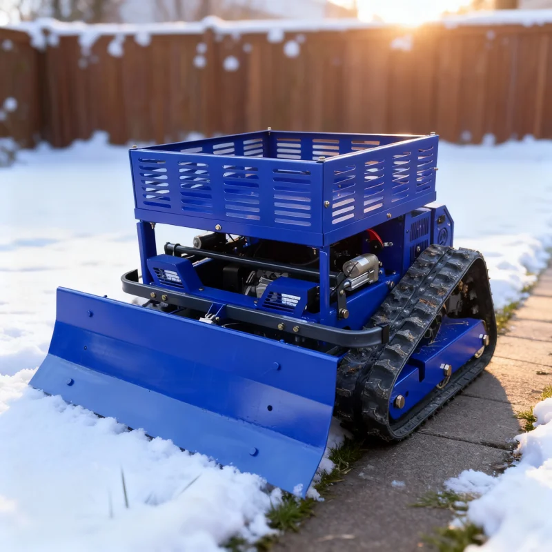 

Customized Multifunctional Lawn Mower – Remote Control Robot with Snow Shovel and Storage Rack for Garden Farm