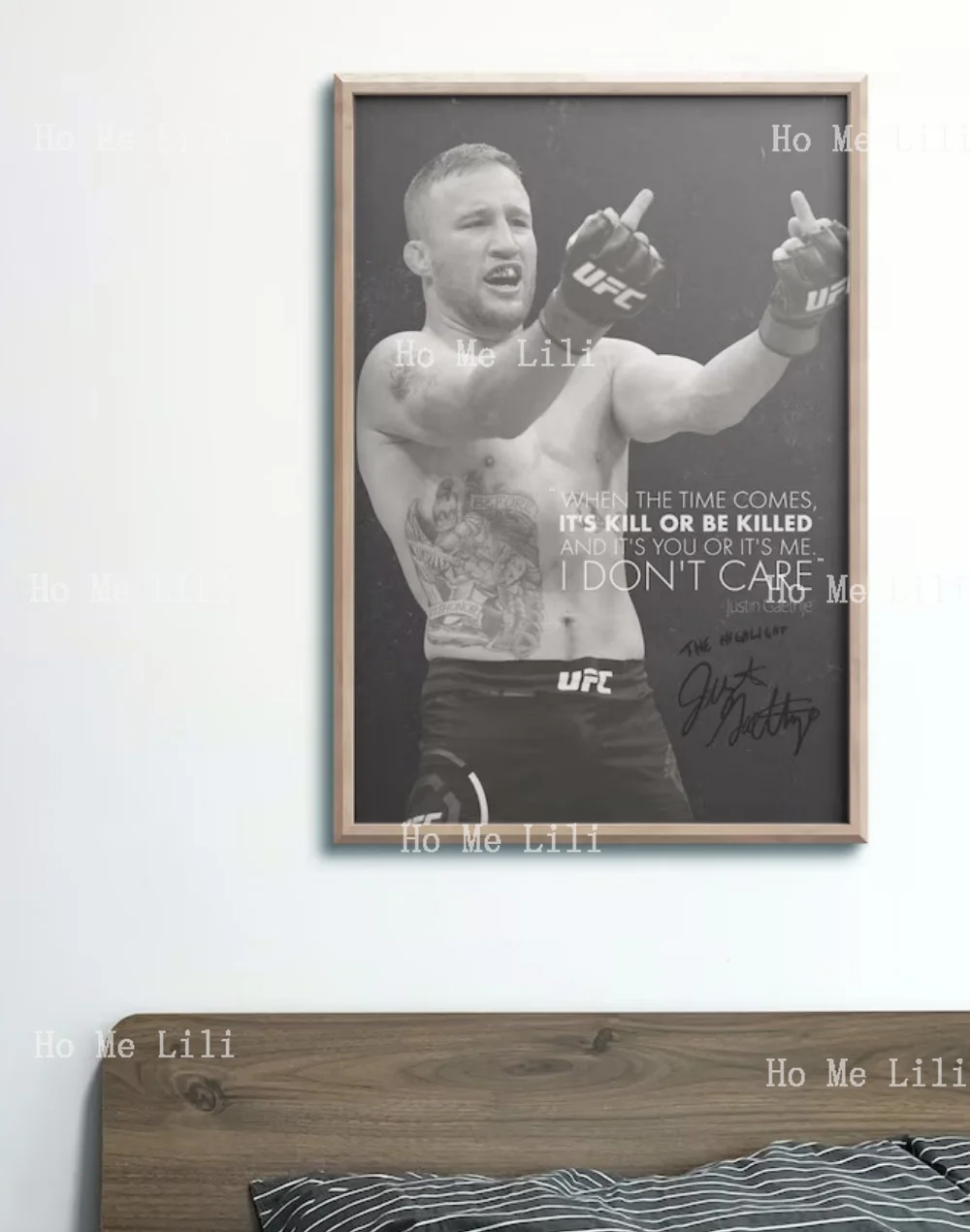 Justin Gaethje The Highlight Photo Print Poster la parete del soggiorno è decorata con l'arte