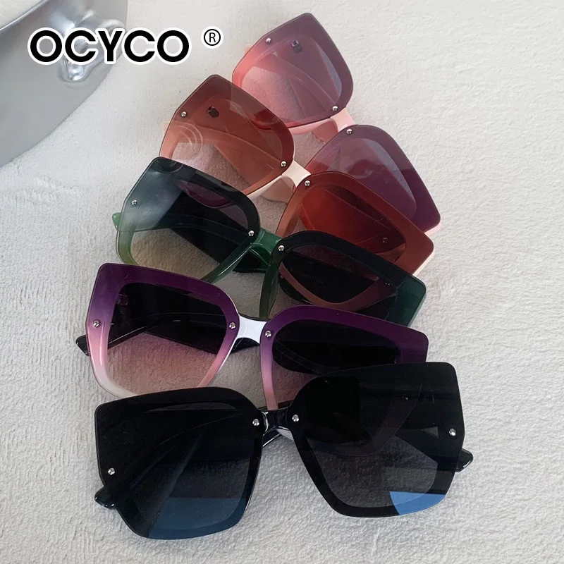 Trendy Quadratische Sonnenbrille Männer Frauen Designer Luxus Marke Große Rahmen Sonnenbrille UV400 Mode Vintage Brillen für Reisen – Detail 2