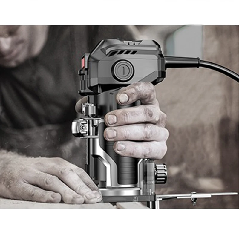 

500W Wood Router 220V Electric Woodworking Trimmer Slotting Machine Wood Carving Machine Hole Opener Electric Tools