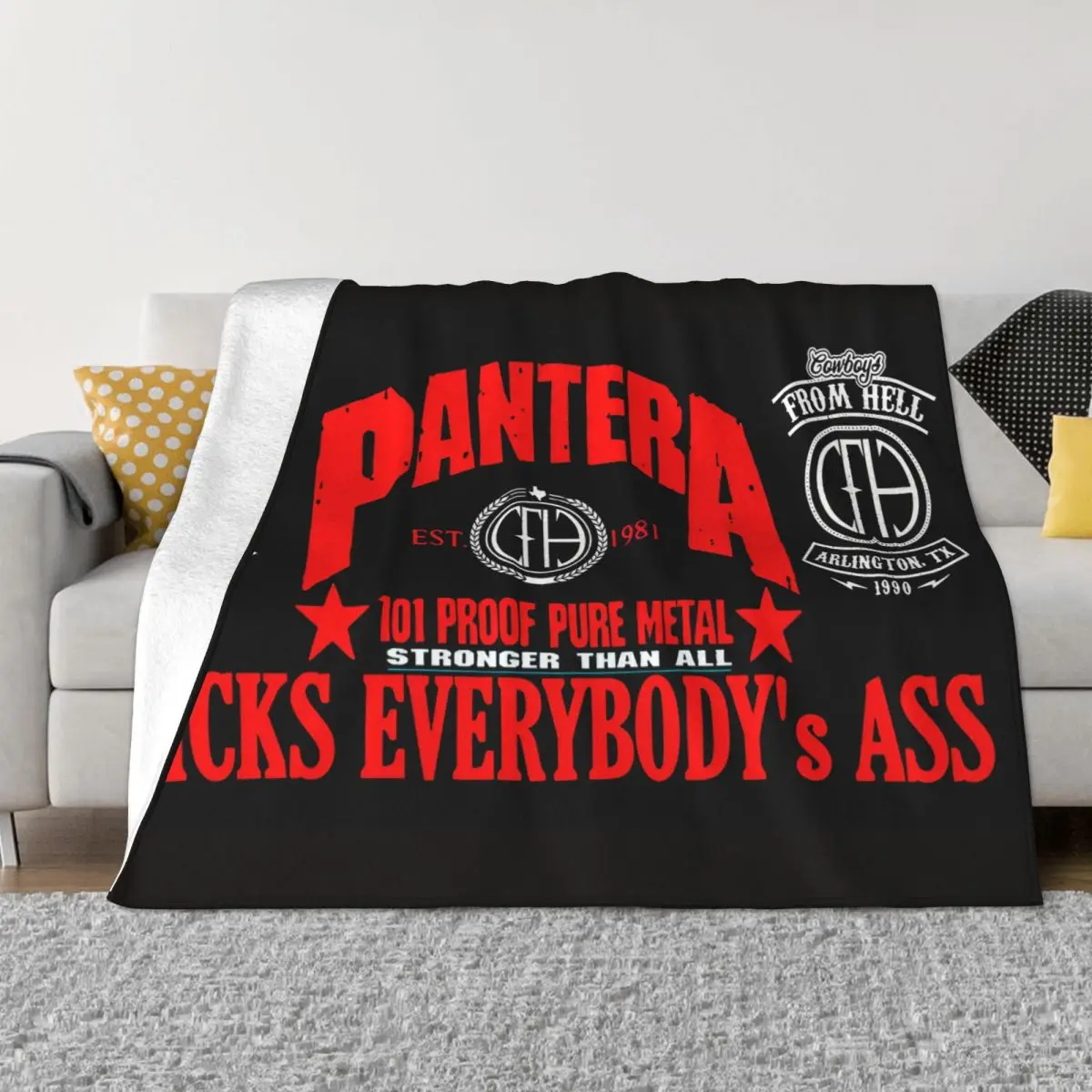 Pantera Fleece Throw Blanket Heavy Mental Rock Band Blankets for Sofa Outdoor Warm Plush Thin Quilt