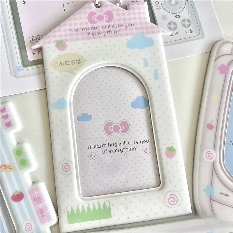 الكورية Ins لطيف هاتف مزود بكاميرا تصميم المعبود حامل بطاقة فتاة Photocard حامل الأكمام واقية جمع المعلقات هدية