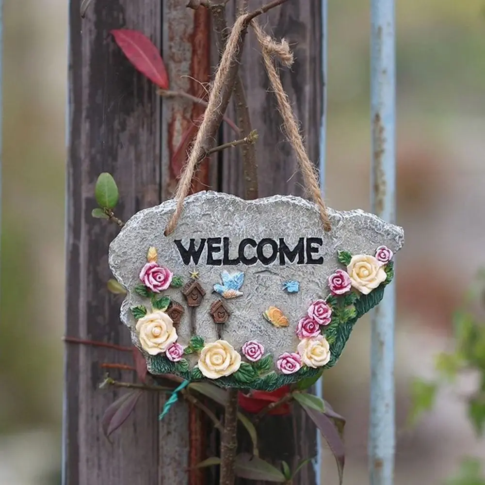 

High Quality Resin Door Hanging Outdoor Gift Welcome Sign Creative Welcome Card