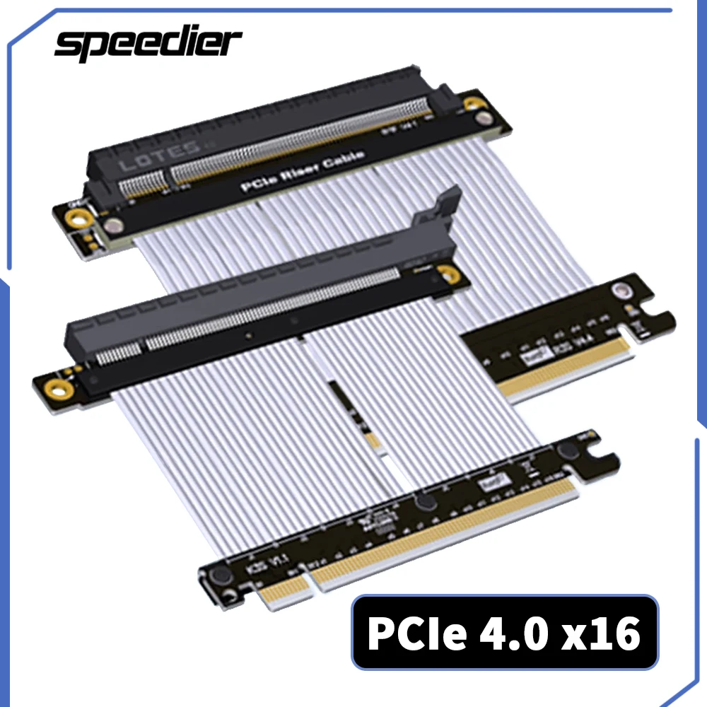 

2023 PCI-E 4.0 5.0 x16 Riser Cable Graphics Card Extension x16 to x16 GPU Extender Cable Gen5 For ATX Vertical Mounting