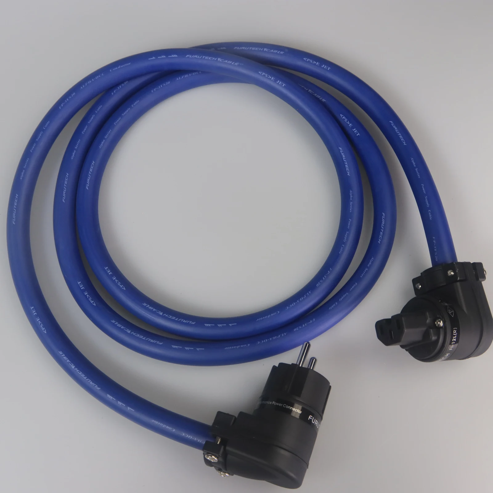 FURUTECH 3ts20 Alpha-OCC Conductor Flagship Power Cord Cable with Original Rhodium Plated L-type 7-Type 90° Elbow EU/US Plug