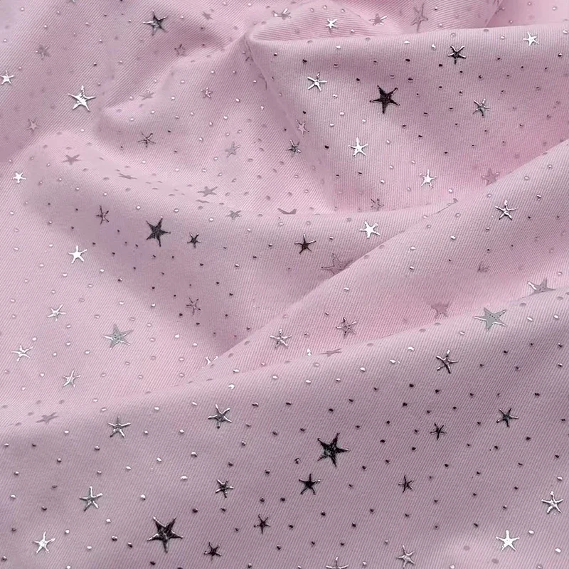 100cm Star Print Cotton Fabric Korean Style Instagram Starry Sky DIY for Dress Shirt Skirt Pants Coat Bag Hat Sewing Material