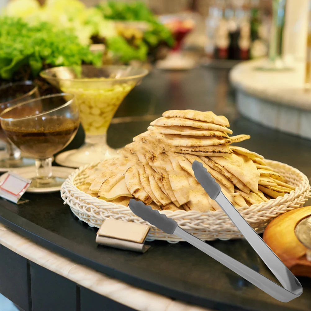 

2Pcs Ice Tong Stainless Steel Silicone Head Anti-Rust Small Mini Food Tong Ice Cube Clip Multi-Purpose Bar Kitchen Serving Tool