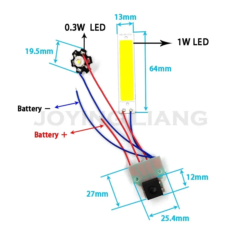 Double LED Light Board with Control Switch DC 3.7-5V Flashlight Night Lighting DIY Accessory