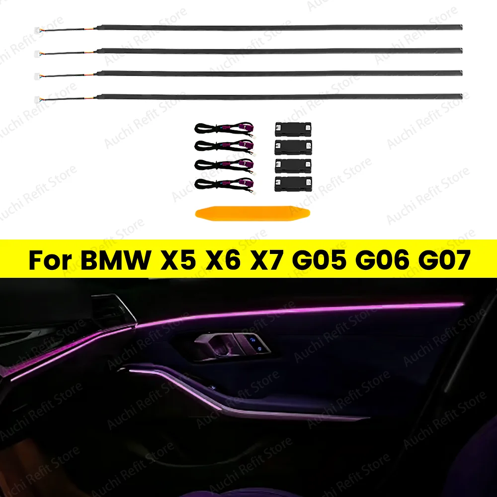 

Auchi Original 11 Color Car Doors Auto Interior Decorative Strips Ambient Lights For BMW X5 X6 X7 G05 G06 G07 Decorative Lamp