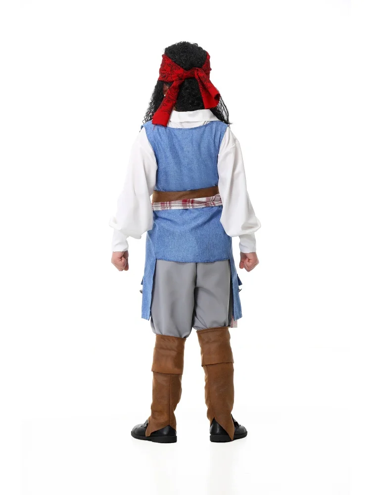 Unisex Retro Piraten-Cosplay-Outfit Blaue Weste Halloween Karneval Familien-Paar Kostüm Bühnenkostüm 2026 – Detail 35