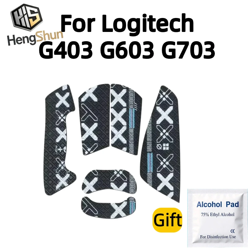 For Logitech G403 G603 G703 Mouse PTFE Mouse Feet & Anti-Slip Grip Tape Sweat Resistant Gaming Stickers With Alcohol Pad