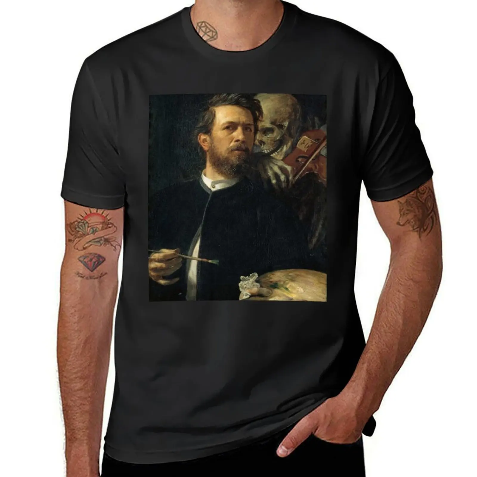 Self-Portrait with Death Playing the Fiddle T-Shirt tees customs heavyweights men t shirts