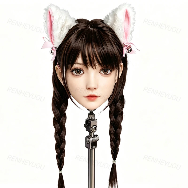 

RENHEYUOU 1:1 Silicone Head Model Handmade Figure Head Sculpture High Reduction Handmade Head Model