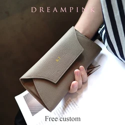 Luxury Custom iniziali pochette da donna Fashion busta in vera pelle portafoglio lungo femminile con lettere incise borsa da donna piccola